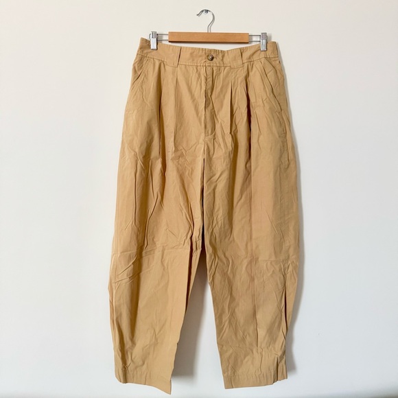 Madewell Pleated Pull-On Balloon Pants Desert Dune Size 12 - Picture 6 of 15